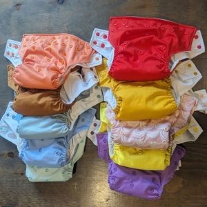 Lot of 10 Bungies Cloth Pocket Diapers